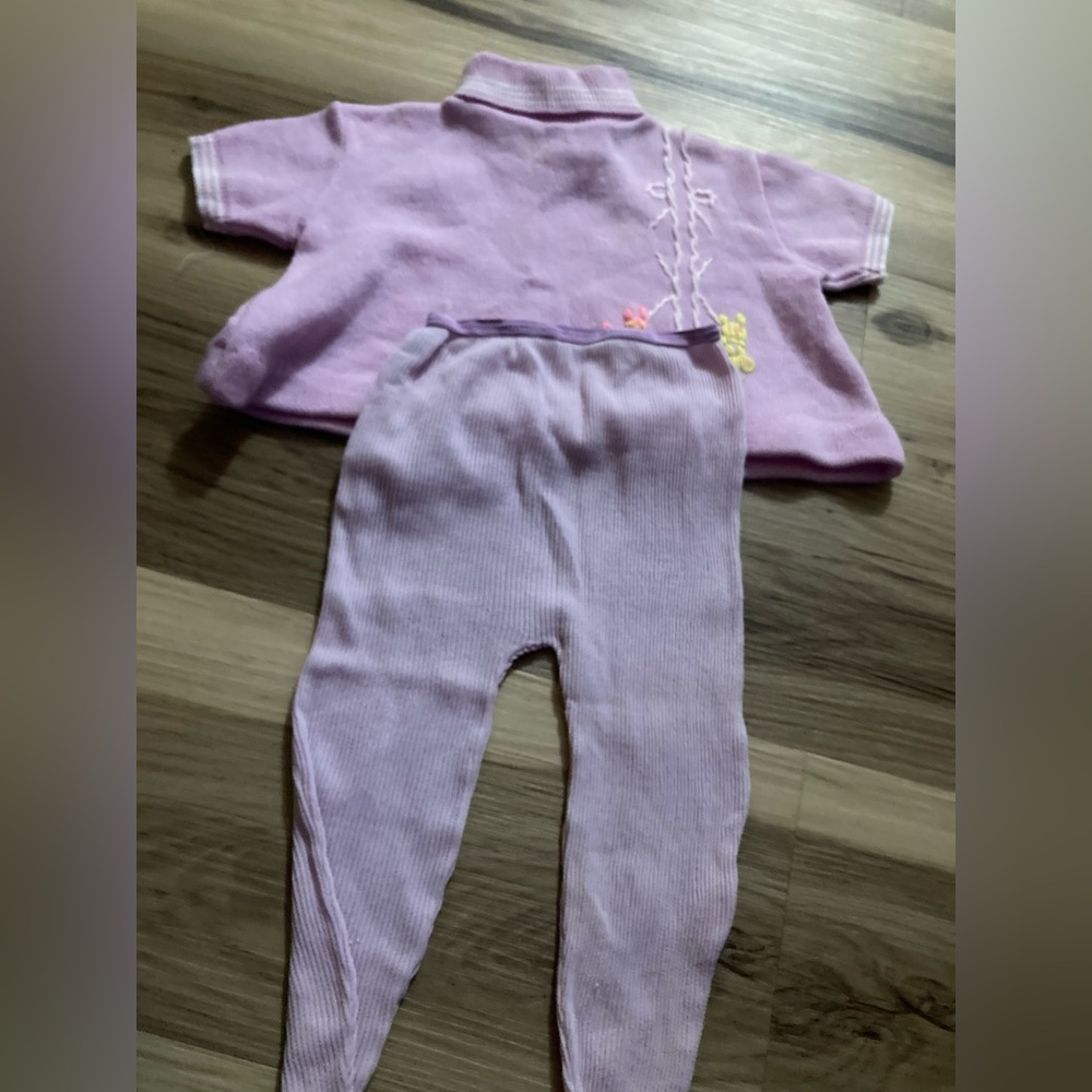 Novelty knit baby girl vintage sweater and tights 9 months